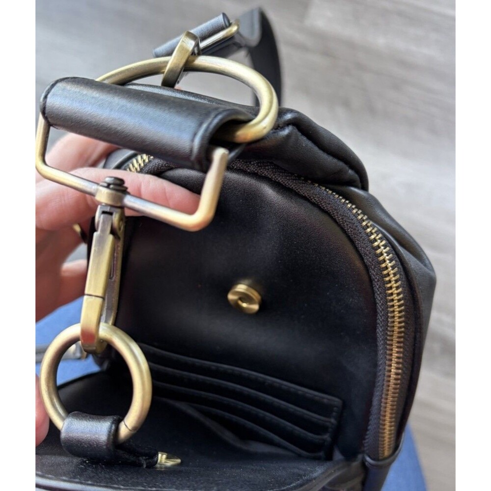 Anthropologie Urban Originals Liberty Black Woven Sling Bag CrossBody Purse Trav - Picture 4 of 6